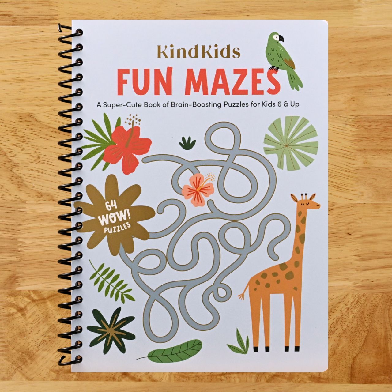 KindKids Fun Mazes: A Super-Cute Book of Brain-Boosting Puzzles for Kids 6 & Up (Spiral bound) Happy Coil spiral bound book