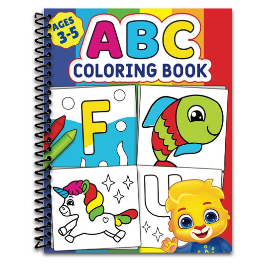 ABC Coloring Book: Color 100+ Animals, Birds, Vehicles, Fruits, Toys & Alphabets For Boys & Girls | Coloring Book for Toddlers and Preschool Kids | ... Book and Coloring Pages (Kids Ages 3-5)   (Spiral bound)