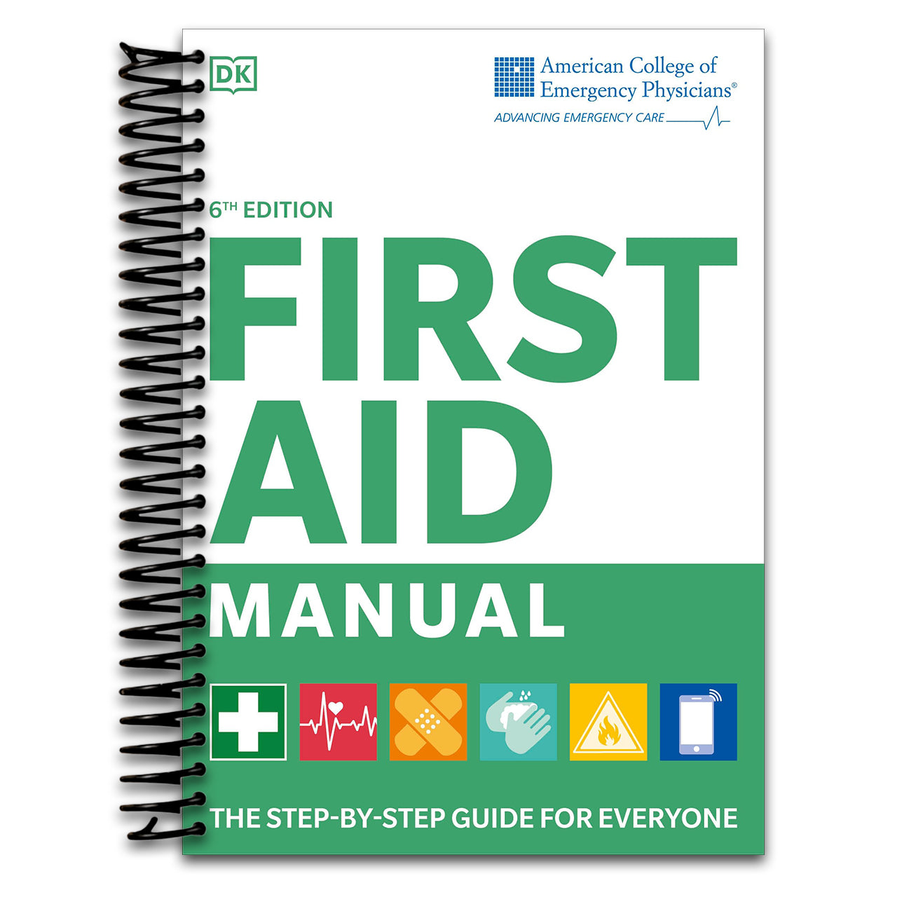 ACEP First Aid Manual (Spiral bound) Happy Coil spiral bound book