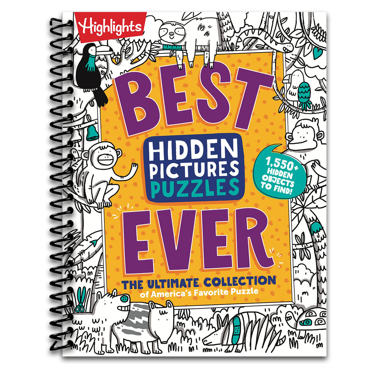 Best Hidden Pictures Puzzles EVER: 144-Page Puzzle Book with Over 1,500 Hidden Objects, Classic Search-and-Find Puzzles and Travel Activities for Kids Ages 6 and Up (Highlights Hidden Pictures)   (Spiral bound)