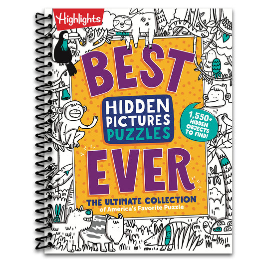 Best Hidden Pictures Puzzles EVER: 144-Page Puzzle Book with Over 1,500 Hidden Objects, Classic Search-and-Find Puzzles and Travel Activities for Kids Ages 6 and Up (Highlights Hidden Pictures)   (Spiral bound)