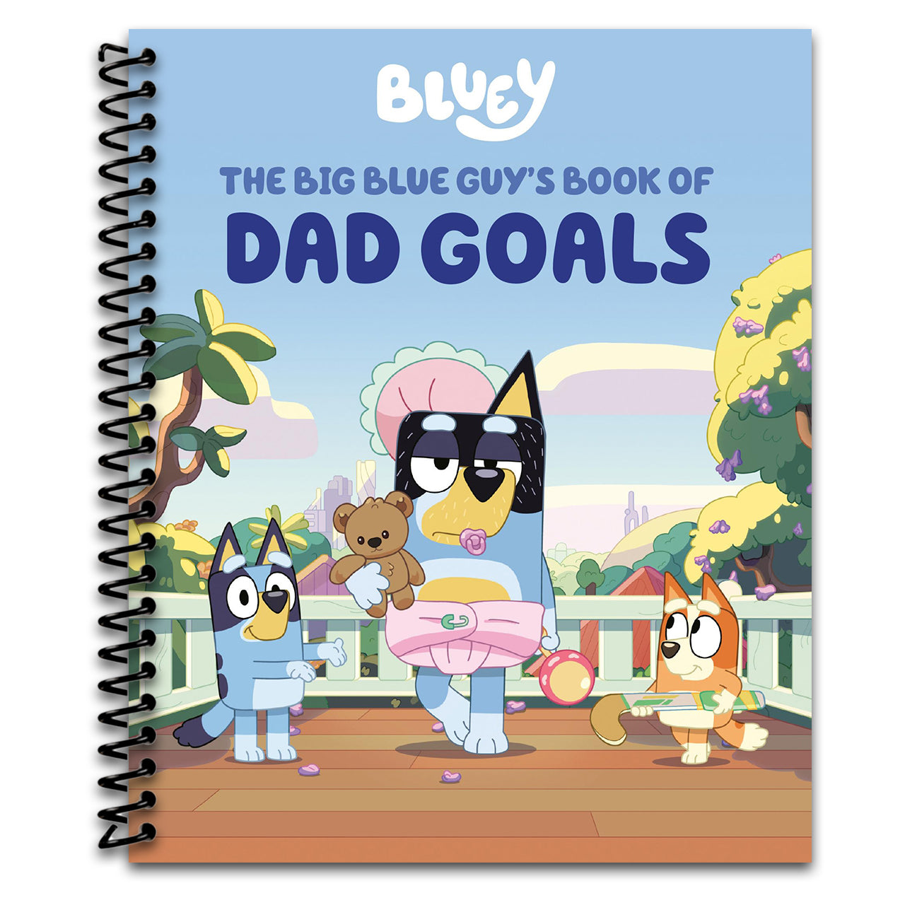 Bluey: The Big Blue Guy's Book of Dad Goals (Spiral bound) Happy Coil spiral bound book