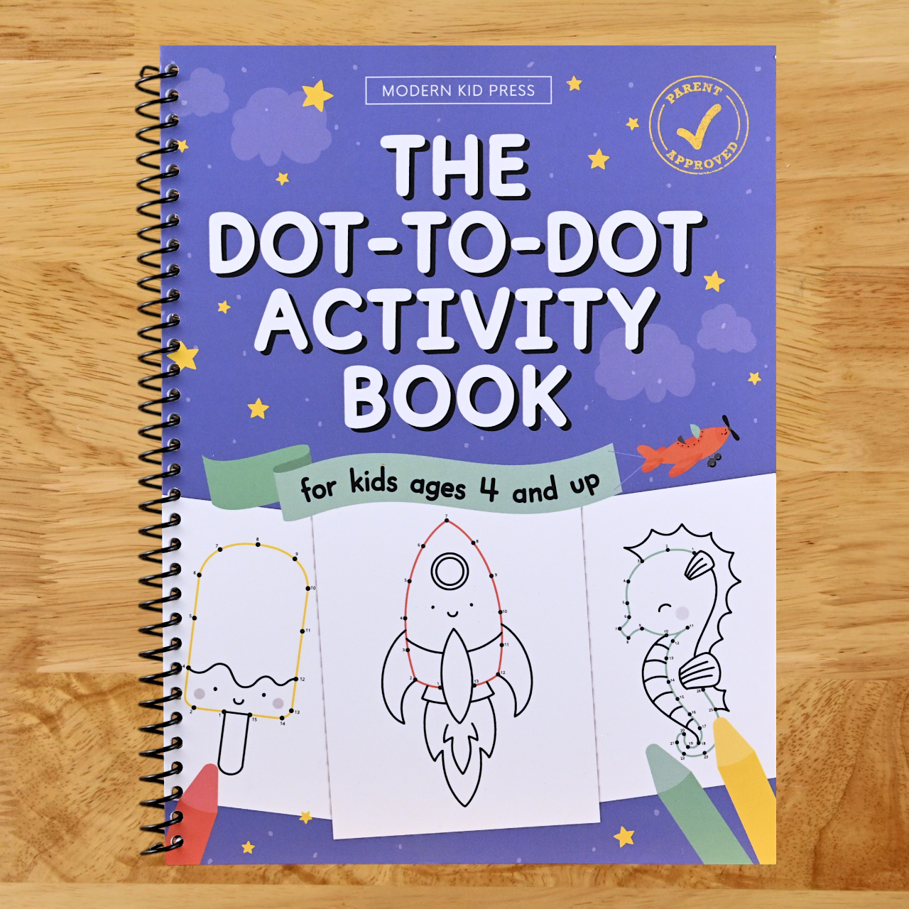 The Dot to Dot Activity Book for Kids: Connect the Dots and Coloring Fun for Kids Ages 4 and Up (Spiral bound) Happy Coil spiral bound book