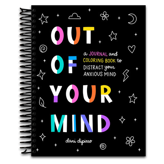 Out of Your Mind: A Journal and Coloring Book to Distract Your Anxious Mind (Anxiety Journaling and Coloring Series)   (Spiral bound)