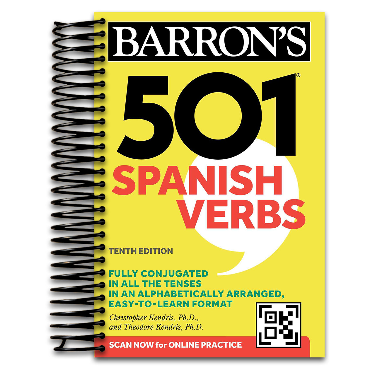 501 Spanish Verbs, Tenth Edition (Paperback or Softback) (Spiral bound) Happy Coil spiral bound book