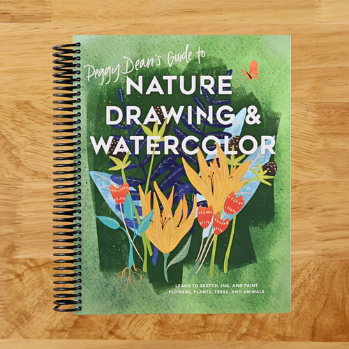 Peggy Dean's Guide to Nature Drawing and Watercolor: Learn to Sketch, Ink, and Paint Flowers, Plants, Trees, and Animals   (Spiral bound)