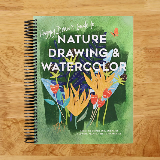 Peggy Dean's Guide to Nature Drawing and Watercolor: Learn to Sketch, Ink, and Paint Flowers, Plants, Trees, and Animals   (Spiral bound)