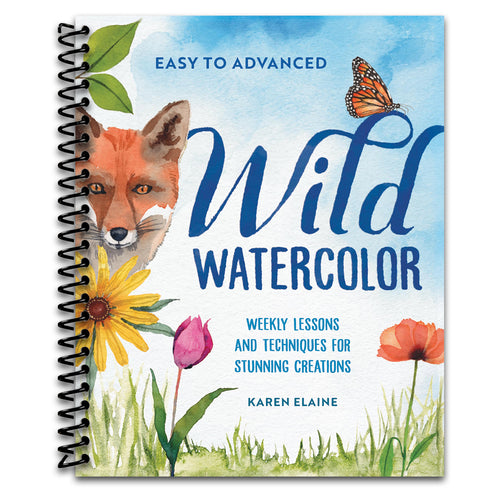 Wild Watercolor: Weekly Lessons and Techniques for Stunning Creations (Spiral bound) Happy Coil spiral bound book