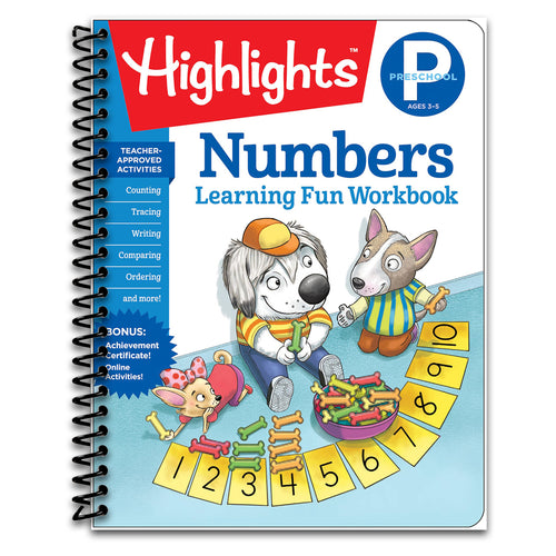 Preschool Numbers (Highlights Learning Fun Workbooks) (Spiral bound) Happy Coil spiral bound book