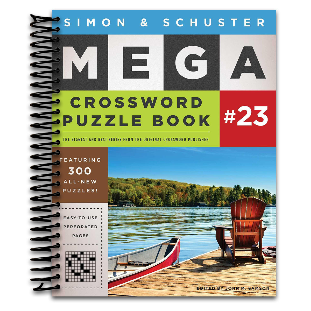 Simon & Schuster Mega Crossword Puzzle Book #23 (Spiral bound) Happy Coil spiral bound book