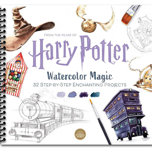 Harry Potter Watercolor Magic: 32 Step-by-Step Enchanting Projects (Harry Potter Crafts, Gifts for Harry Potter Fans)   (Spiral bound)