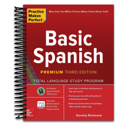 Practice Makes Perfect: Basic Spanish, Premium Third Edition   (Spiral bound)