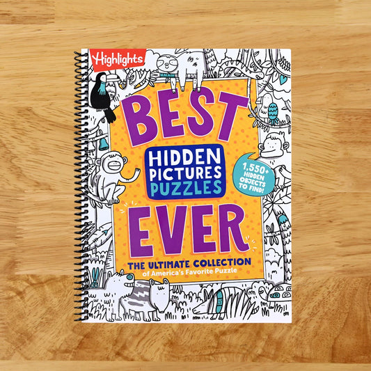 Best Hidden Pictures Puzzles EVER: 144-Page Puzzle Book with Over 1,500 Hidden Objects, Classic Search-and-Find Puzzles and Travel Activities for Kids Ages 6 and Up (Highlights Hidden Pictures) (Spiral bound) Happy Coil spiral bound book