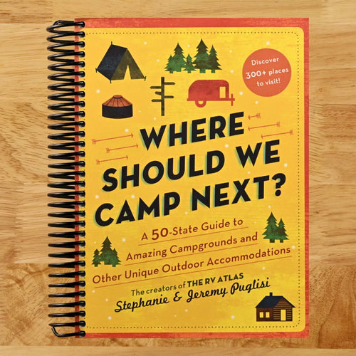 Where Should We Camp Next?: A 50-State Guide to Amazing Campgrounds and Other Unique Outdoor Accommodations (Father's Day Gift for Dad, RV or Camping Trip Guide for a Family-Friendly Summer Vacation) (Spiral bound) Happy Coil spiral bound book