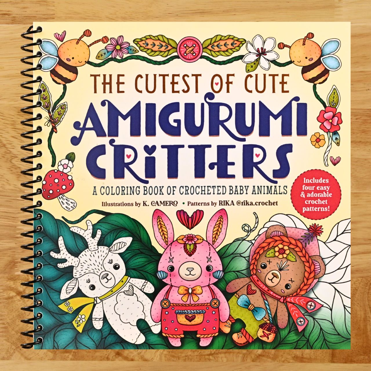The Cutest of Cute Amigurumi Critters: A Coloring Book of Crocheted Baby Animals (Spiral bound) Happy Coil spiral bound book