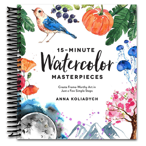 15-Minute Watercolor Masterpieces: Create Frame-Worthy Art in Just a Few Simple Steps (Spiral bound) Happy Coil spiral bound book