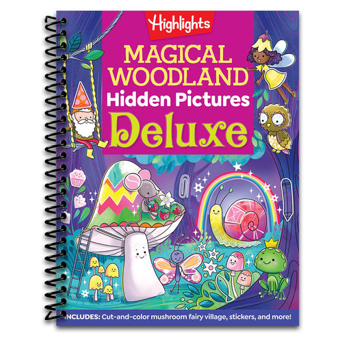 Magical Woodland Hidden Pictures Deluxe: 96 Pages of Magical Recipes, Crafts, Forest Puzzles and Stickers, Search for Mushrooms, Gnomes, Woodland Animals and More (Highlights Hidden Pictures) (Spiral bound) Happy Coil spiral bound book