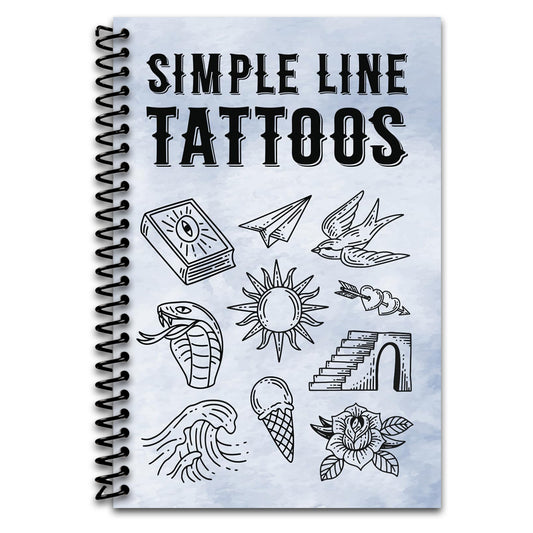Simple Line Tattoos: 1000+ Tattoo Designs (Spiral bound) Happy Coil spiral bound book