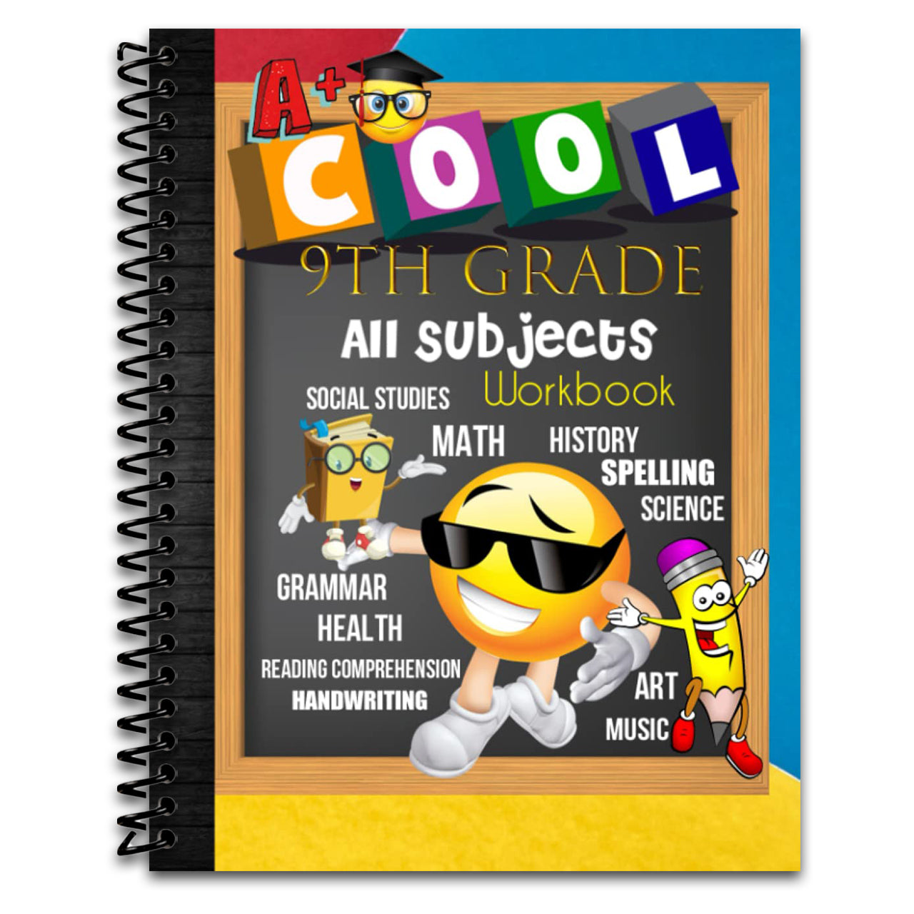 9th Grade All Subjects Workbook: 9th Grade Homeschool All-In-One Curriculum Worksheets: Math, Language Arts, Science, History, Social Studies, ... Tracker Sheets and End-of-Year Elevation Form (Spiral bound) Happy Coil spiral bound book