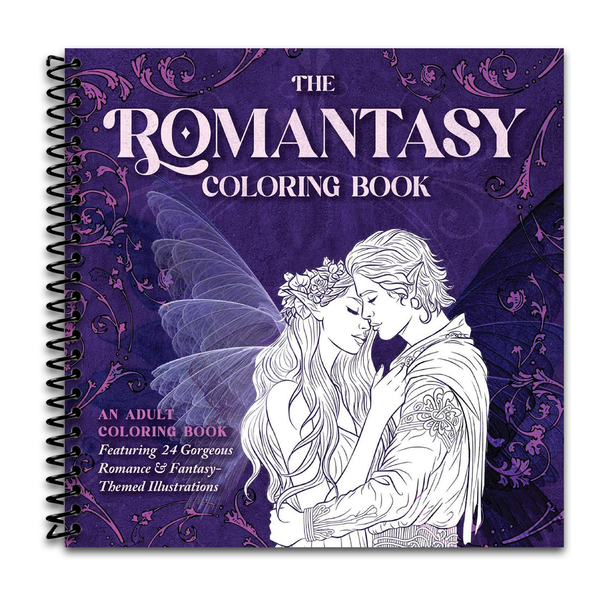 The Romantasy Coloring Book: An Adult Coloring Book Featuring 24 Gorgeous Romance and Fantasy-Themed Illustrations (Spiral bound) Happy Coil spiral bound book