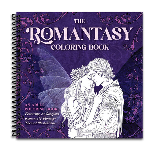 The Romantasy Coloring Book: An Adult Coloring Book Featuring 24 Gorgeous Romance and Fantasy-Themed Illustrations (Spiral bound) Happy Coil spiral bound book