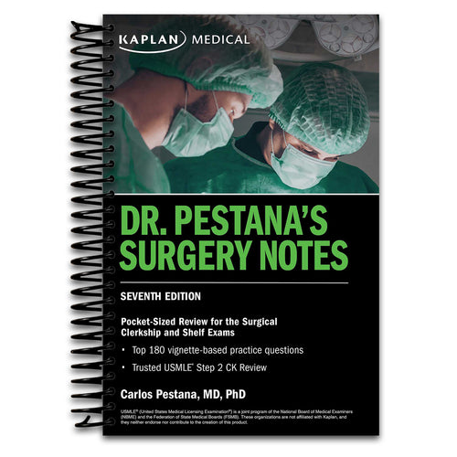 Dr. Pestana's Surgery Notes, Seventh Edition: Pocket-Sized Review for the Surgical Clerkship and Shelf Exams (USMLE Prep) (Spiral bound) Happy Coil spiral bound book