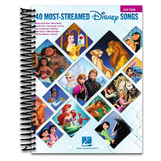 The 40 Most-Streamed Disney Songs | Easy Piano Songbook for Beginners | Sheet Music Book with Lyrics for Kids and Adults | Popular Disney Movie Hits for Students Teachers and Family Piano Practice   (Spiral bound)