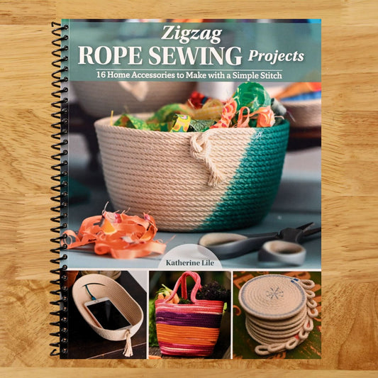 Zigzag Rope Sewing Projects: 16 Home Accessories to Make with a Simple Stitch (Landauer) Learn the Craft of Sewing with Rope - Create Durable and Decorative Bags, Bowls, Baskets, Trivets, and More (Spiral bound) Happy Coil spiral bound book