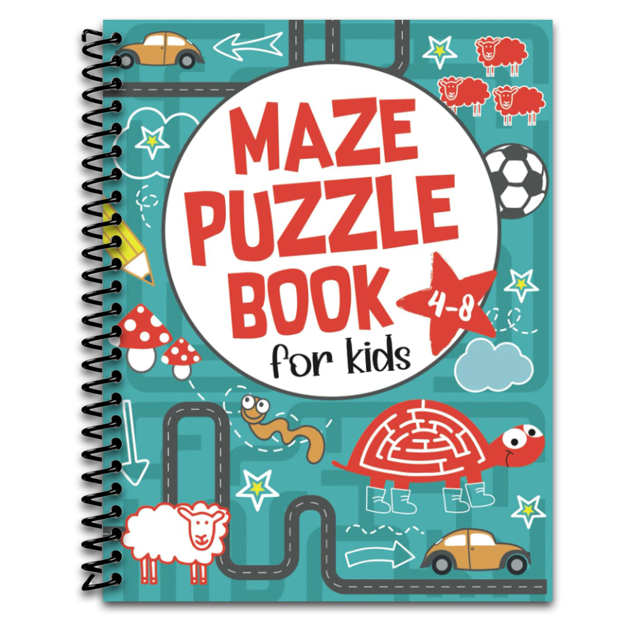 Maze Puzzle Book for Kids 4-8: 101 Fun First Mazes for Kids 4-6, 6-8 year olds | Maze Activity Workbook for Children: Games, Puzzles and Problem-Solving (Maze Learning Activity Book for Kids) (Spiral bound) Happy Coil spiral bound book