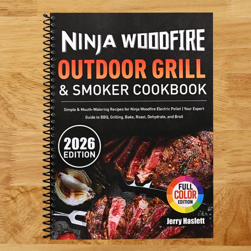 Ninja Woodfire Outdoor Grill & Smoker Cookbook: Simple & Mouth-Watering Recipes for Ninja Woodfire Electric Pellet | Your Expert Guide to BBQ, Grilling, Bake, Roast, Dehydrate, and Broil (Spiral bound) Happy Coil spiral bound book