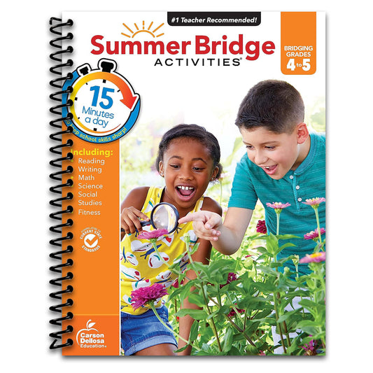 Summer Bridge Activities 4th to 5th Grade Workbooks All Subjects, Math, Language Arts, Reading Comprehension, Science, Social Studies, Writing, Fitness, Flash Cards, Stickers and More (Volume 6) (Spiral bound) Happy Coil spiral bound book
