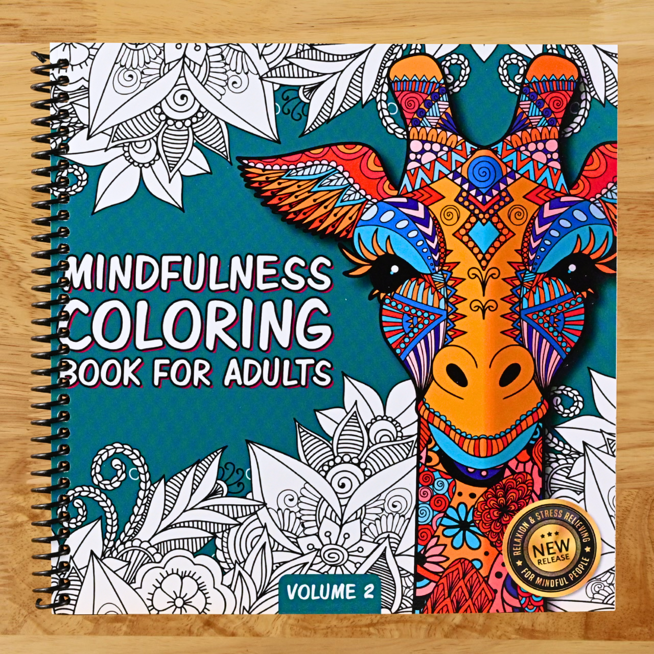 Mindfulness Coloring Book For Adults: For Mindful People | Feel the Zen With Stress Relieving Designs Animals, Mandalas, Zentangle Nature Art (Spiral bound) Happy Coil spiral bound book