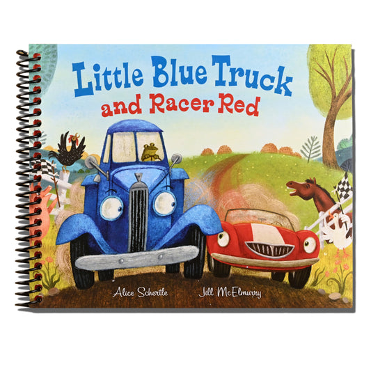 Little Blue Truck and Racer Red: A Fun Picture Book About Race Cars, Friendship, and Trying Your Best for Children (Ages 4-8)   (Spiral bound)
