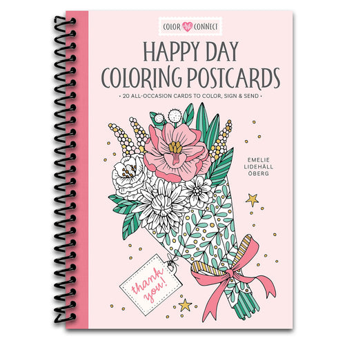 Happy Day Coloring Postcards: 20 All-Occasion Cards to Color, Sign, and Send (Color and Connect, 1) (Spiral bound) Happy Coil spiral bound book