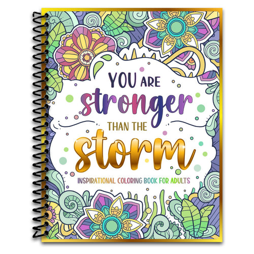 Inspirational Coloring Book for Adults: 50 Motivational Quotes & Patterns to Color - A Variety of Relaxing Positive Affirmations for Adults & Teens (Spiral bound) Happy Coil spiral bound book