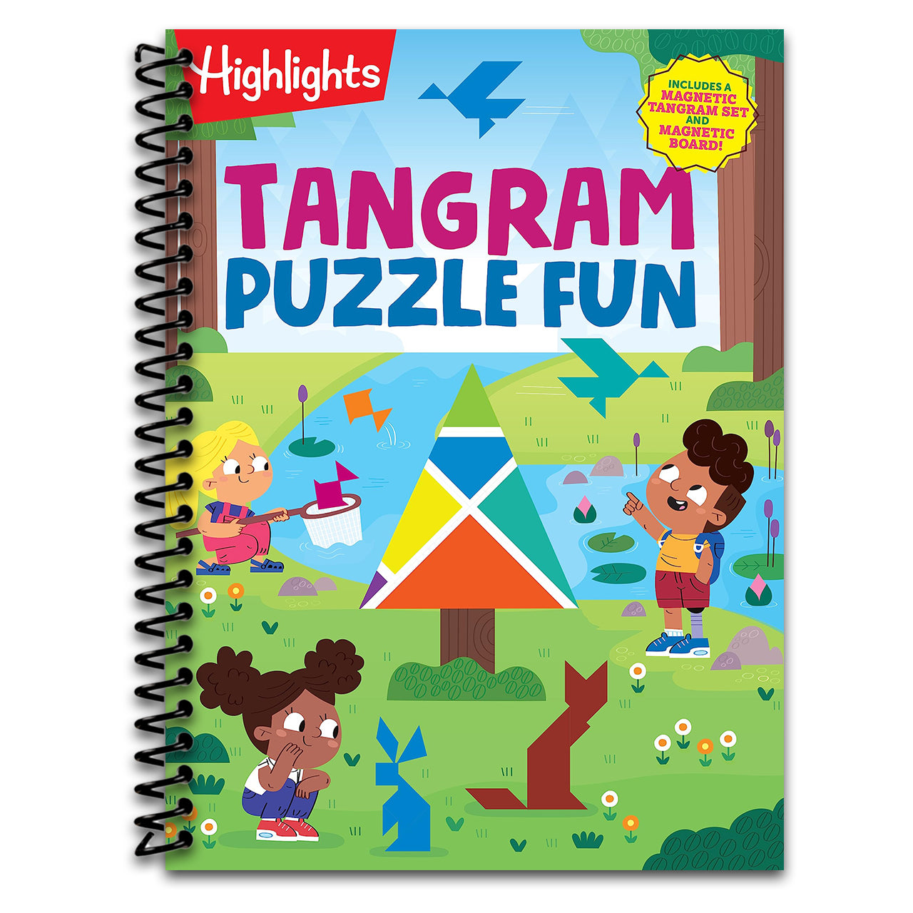 Tangram Puzzle Fun (Highlights Fun to Go Deluxe) (Spiral bound) Happy Coil spiral bound book