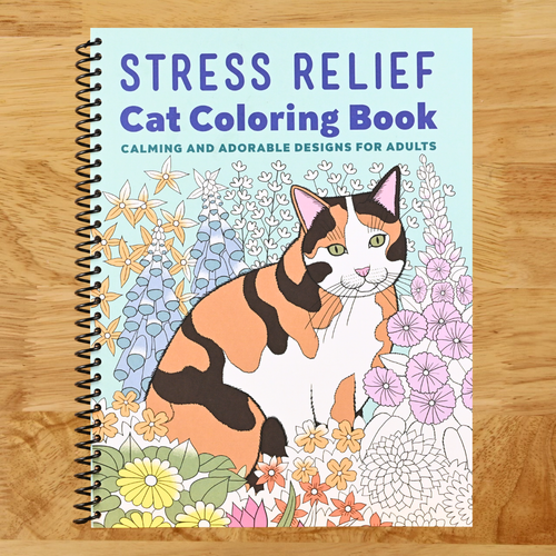 Stress Relief Cat Coloring Book: Calming and Adorable Designs for Adults (Spiral bound) Happy Coil spiral bound book
